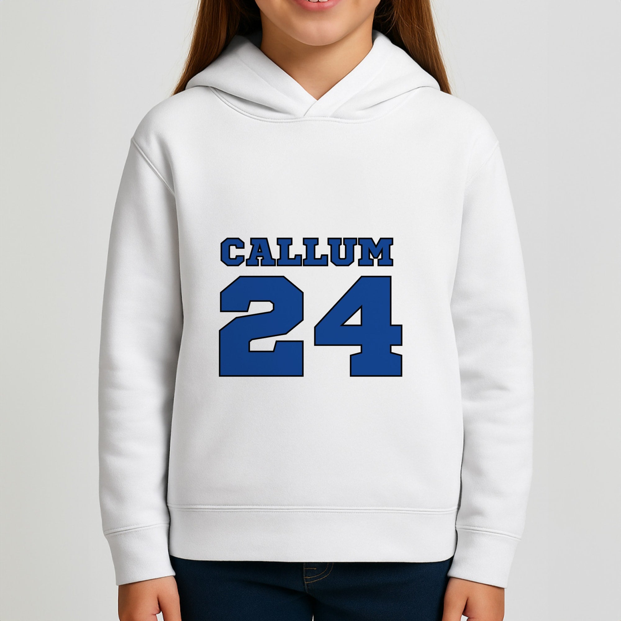 Dark Blue - Personalised Football Girls Hoodie