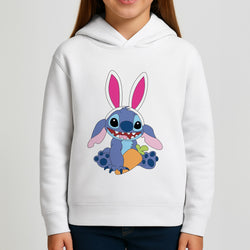 Easter Bunny Blue Alien Girls Hoodie