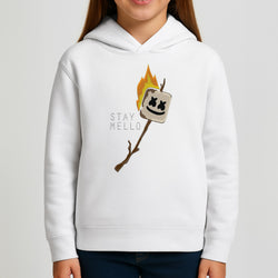 Stay Mello White Helmet DJw - White Helmet DJ Kids Hoodie