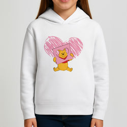 Pooh Heart Drawing Valentine's Kids Hoodie