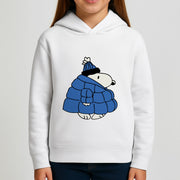 Cartoon Beagle Puffer Jacket Blue Kids Hoodie 3