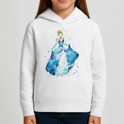 Watercolour Cinderella Fairytale Kids Hoodie