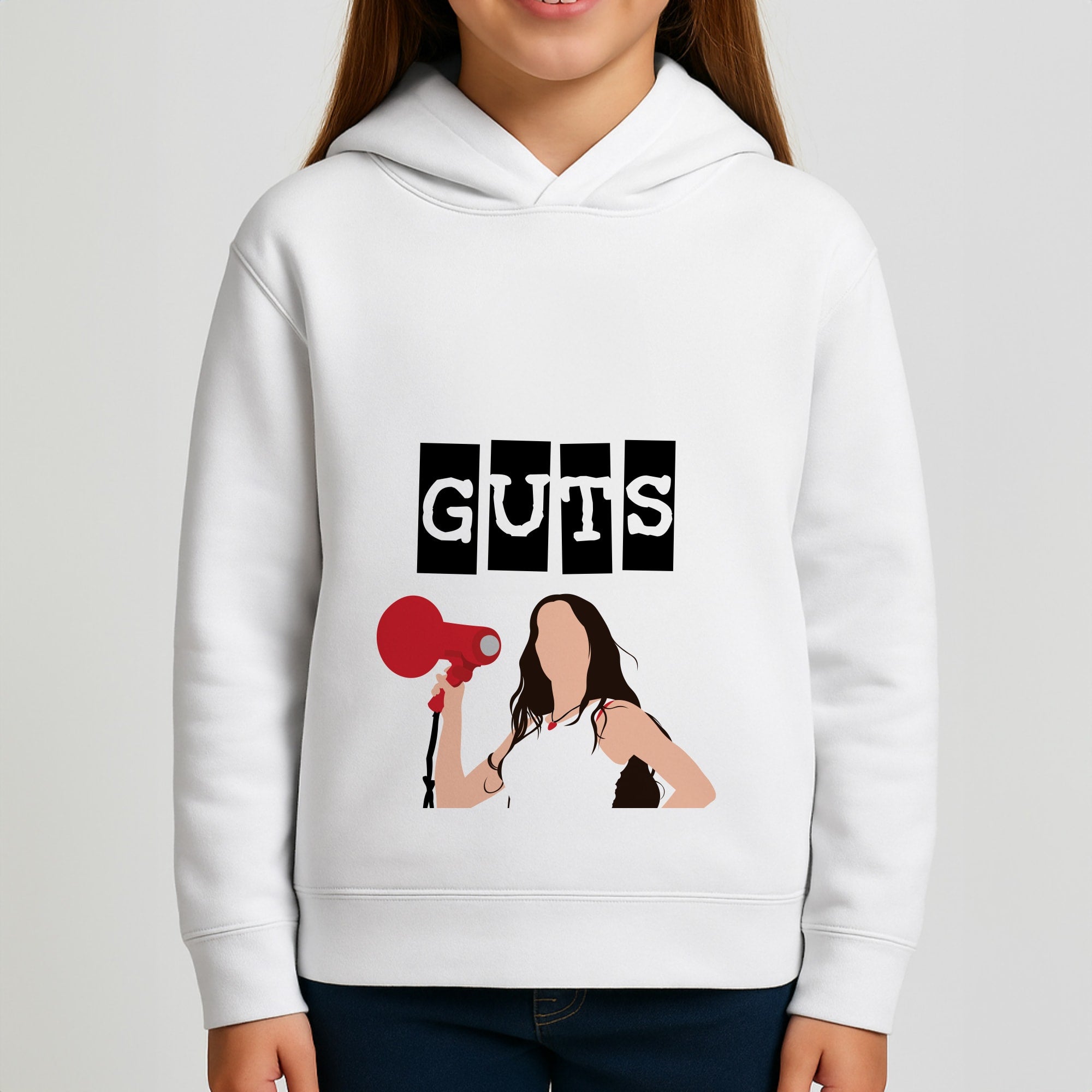 Olivia Red Megaphone Girls Hoodie