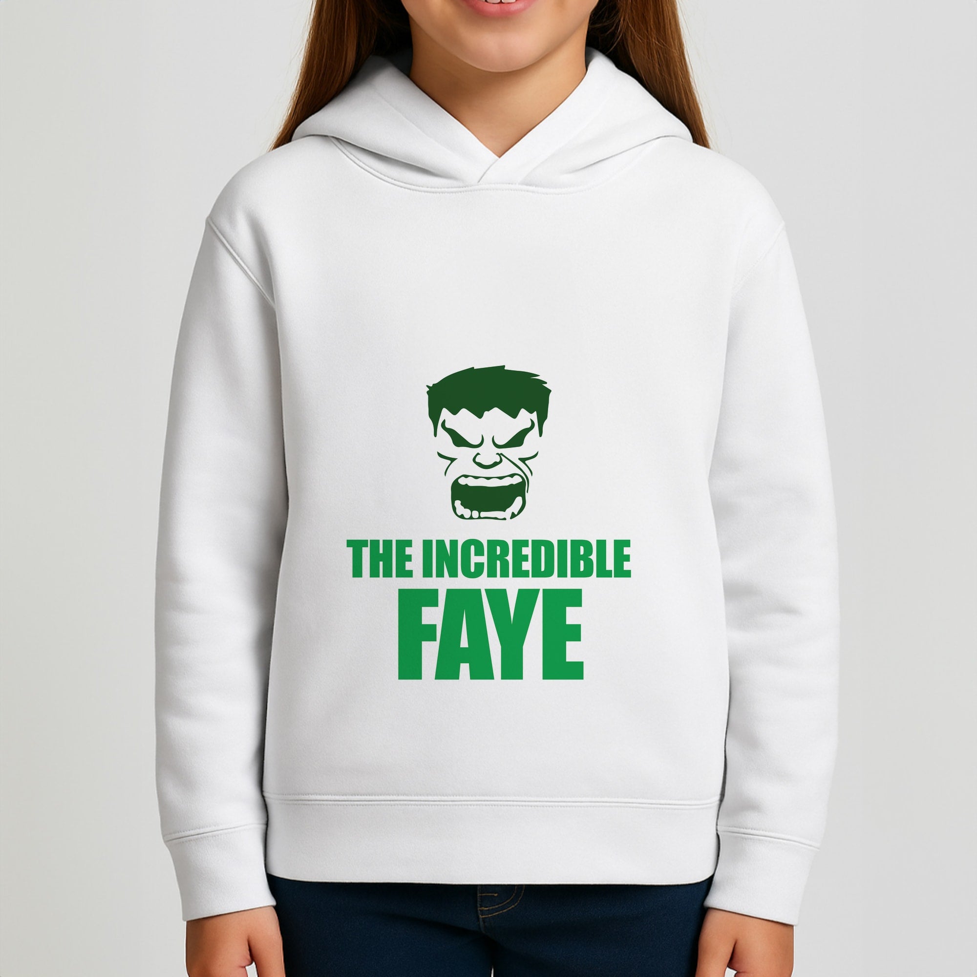 Hulk - Personalised Superhero Comic Girls Hoodie