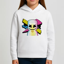 Neon Logo White Helmet DJ Kids Hoodie