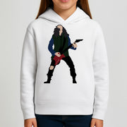 Eddie Munson Playing Guitar Kids Hoodie 3