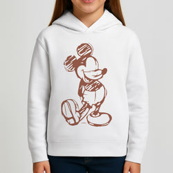 Sketched Mouse Outline Beige  Girls Hoodie