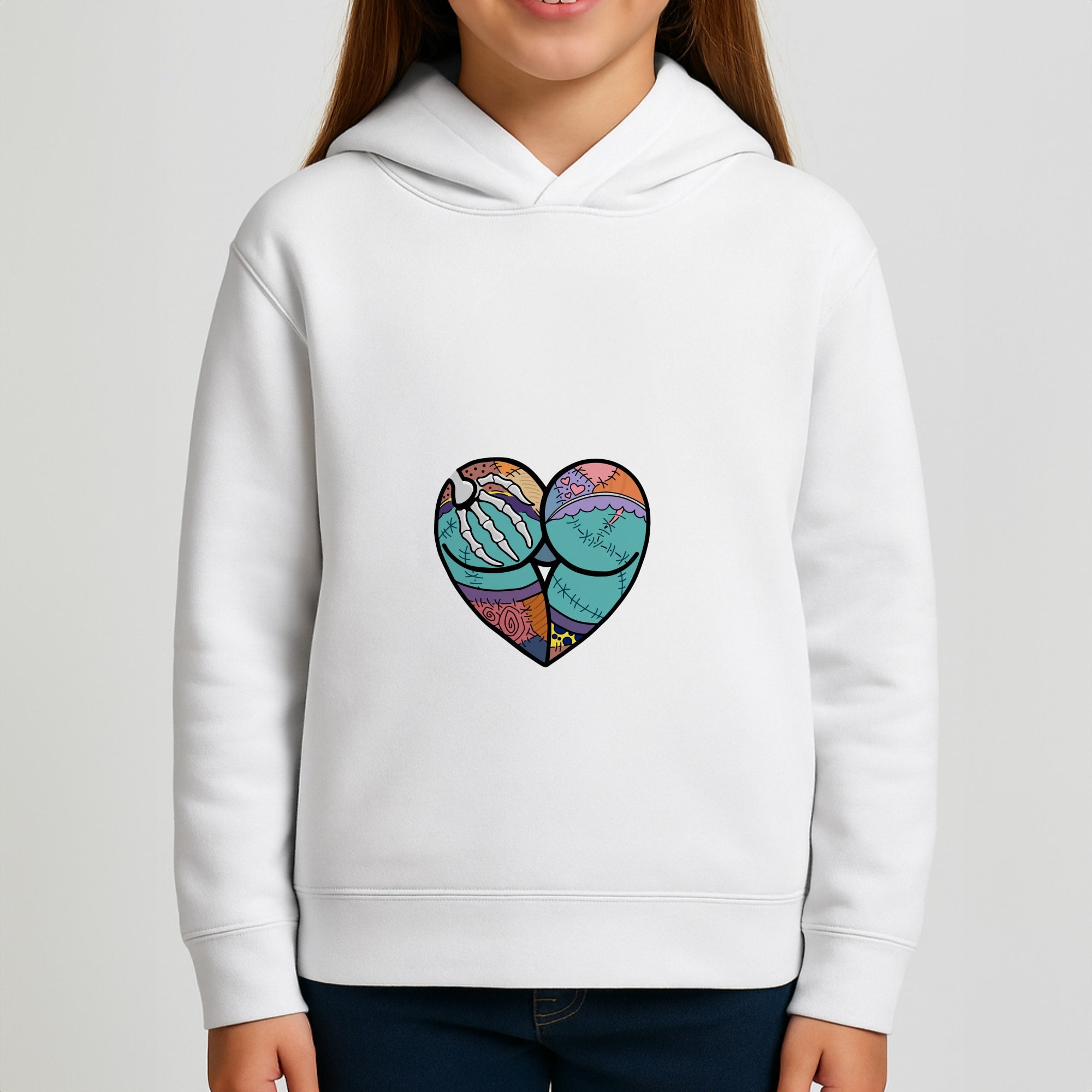 Sally And Jack Heart - TNBC Girls Hoodie