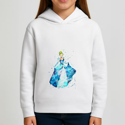 Watercolour Cinderella Fairytale Girls Hoodie