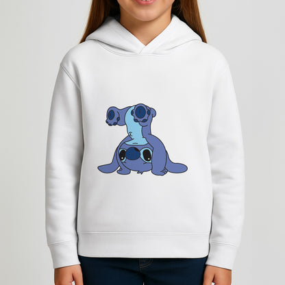 Cute Blue Alien Handstand Girls Hoodie