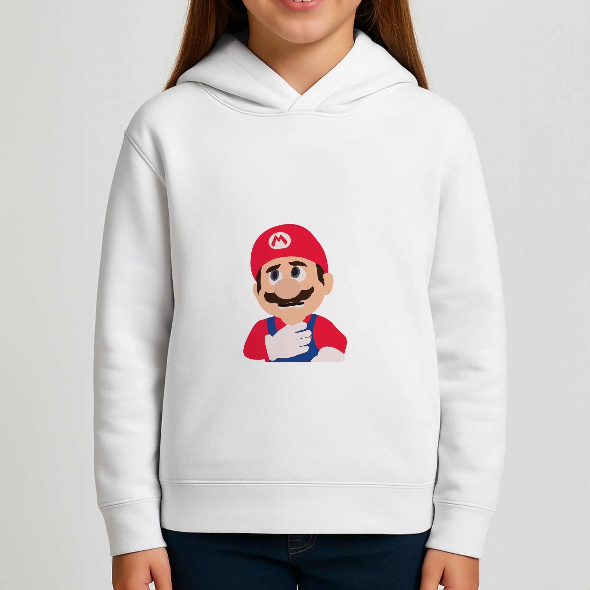 Worried Mario Girls Hoodie