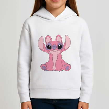Sitting Down - Pink Alien Girls Hoodie