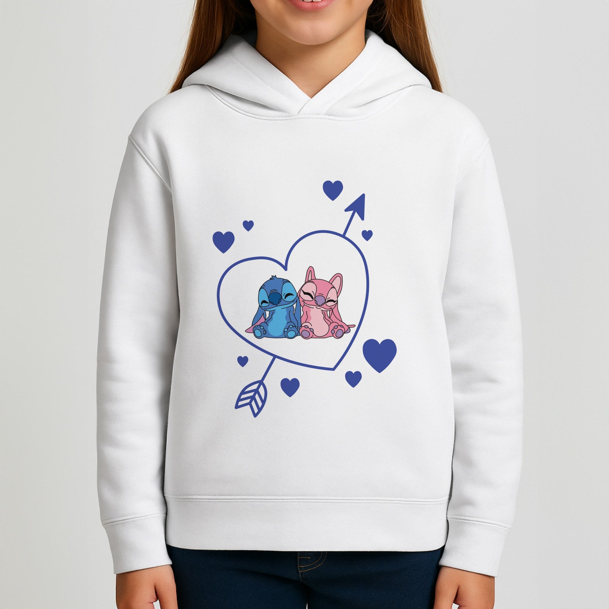 Arrow Heart - Pink Alien Girls Hoodie