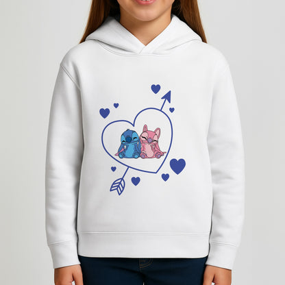 Arrow Heart - Pink Alien Girls Hoodie
