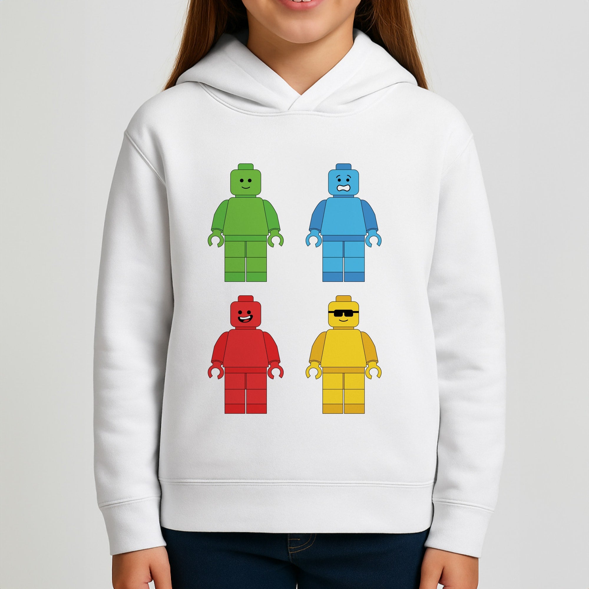 Bricks Figures Rainbow Girls Hoodie