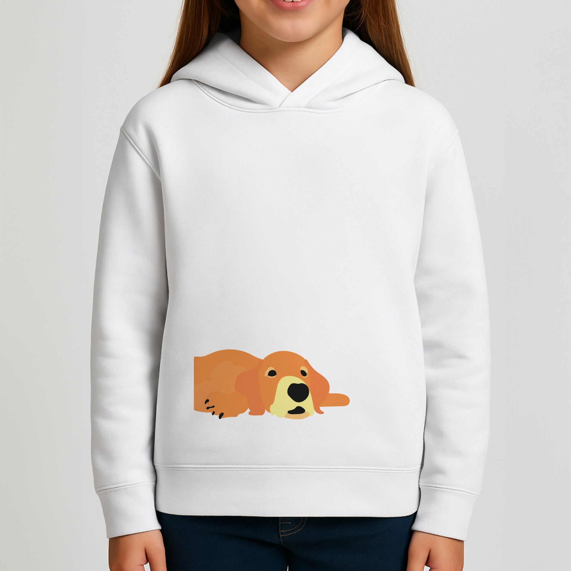 Laying and chilling - Dog Patterns Girls Hoodie