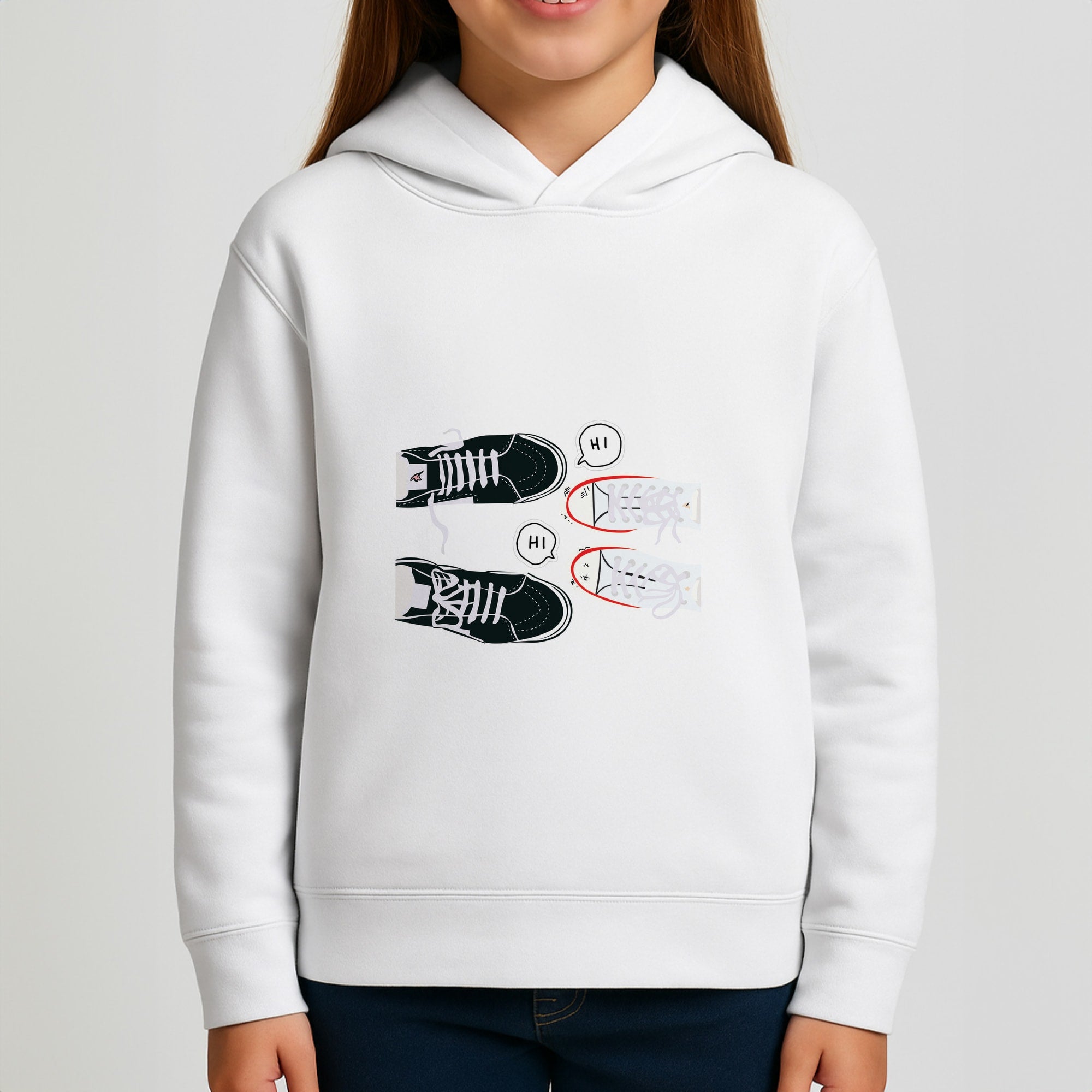Hi - Heart TV Girls Hoodie