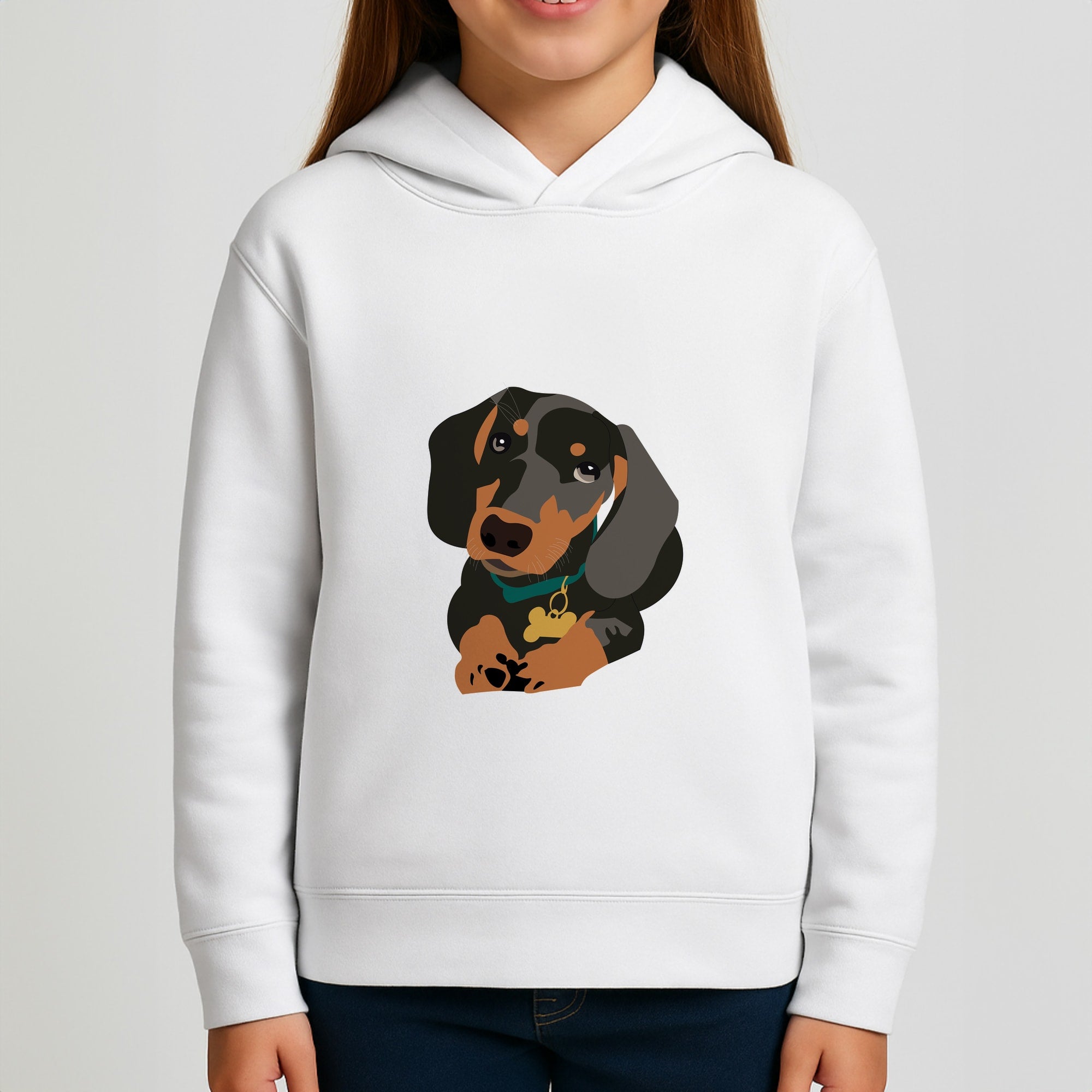 Black & brown - Dachshunds Girls Hoodie