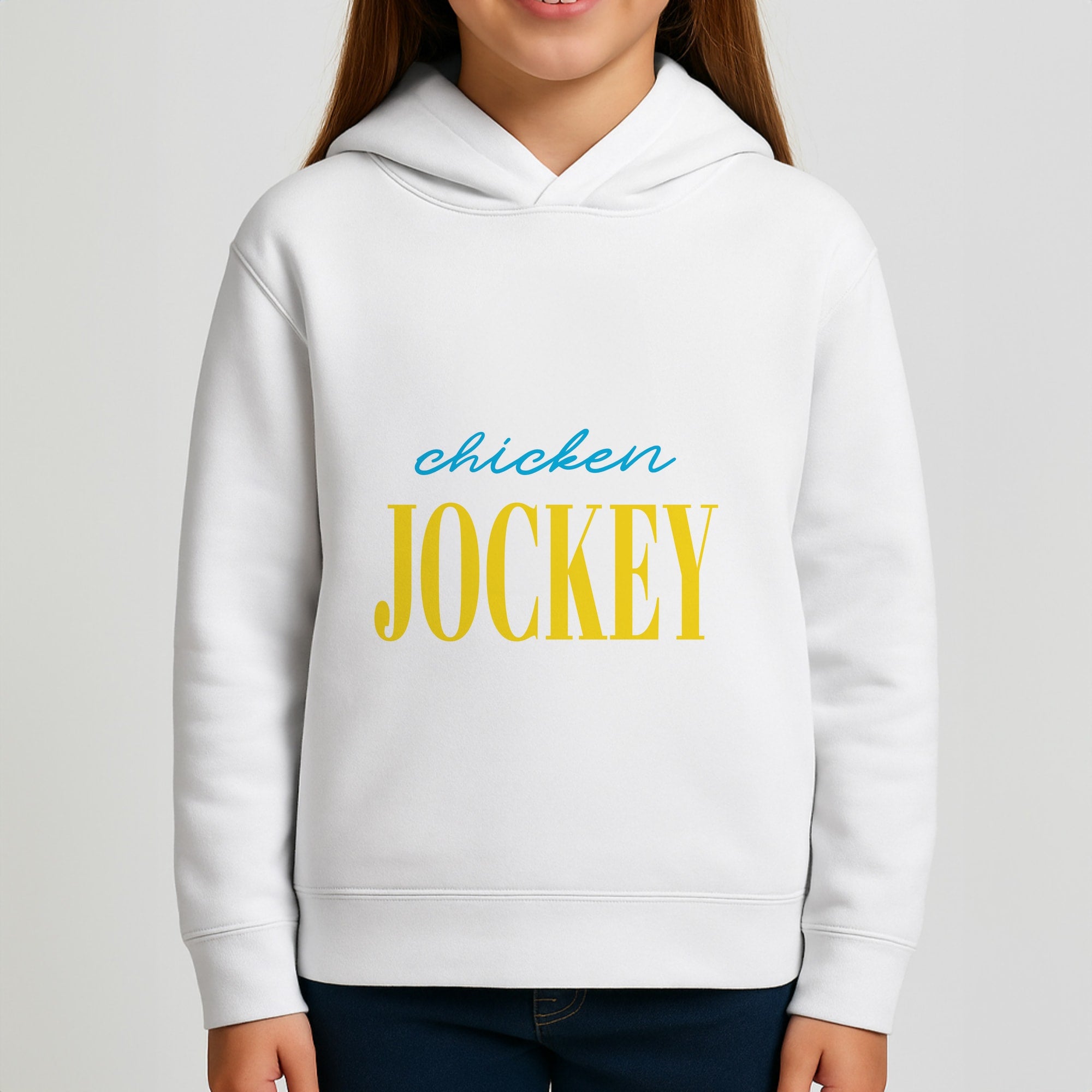 Chicken Jockey Blue Girls Hoodie