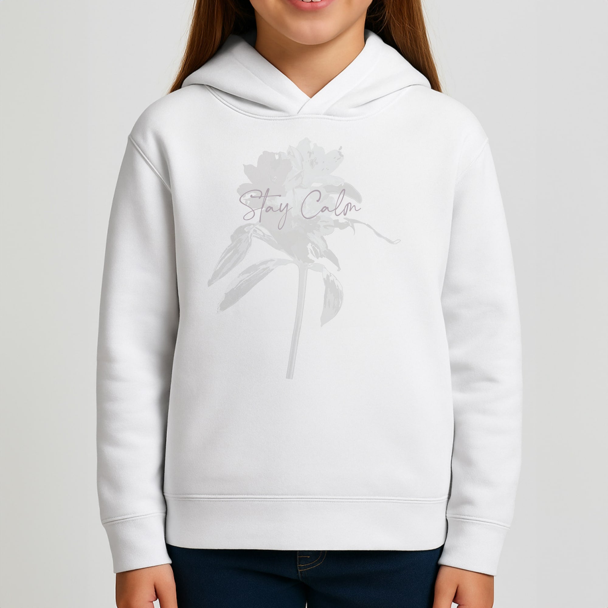 Mauve Stay Calm Kids Hoodie
