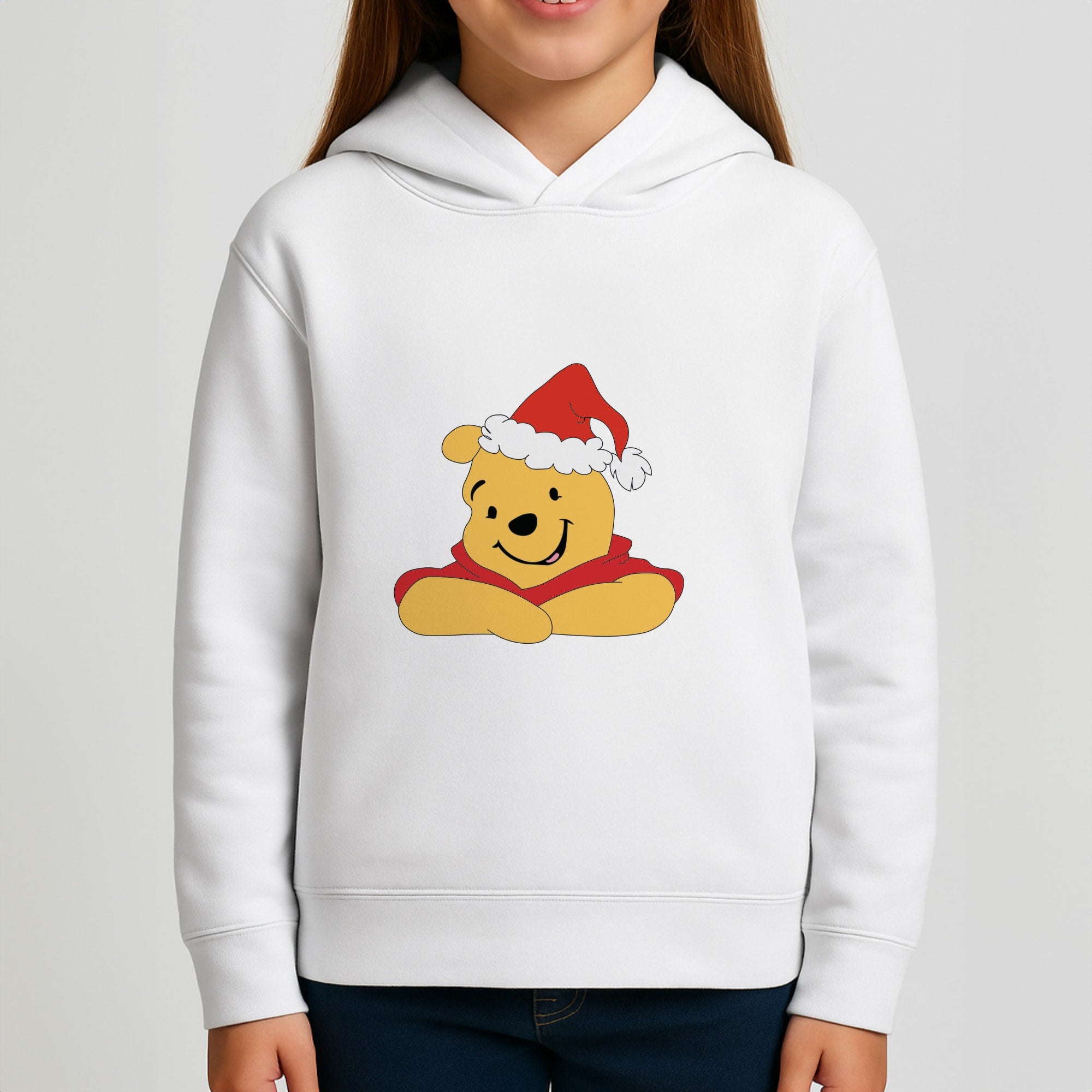 Winnie Pattern Christmas Girls Hoodie