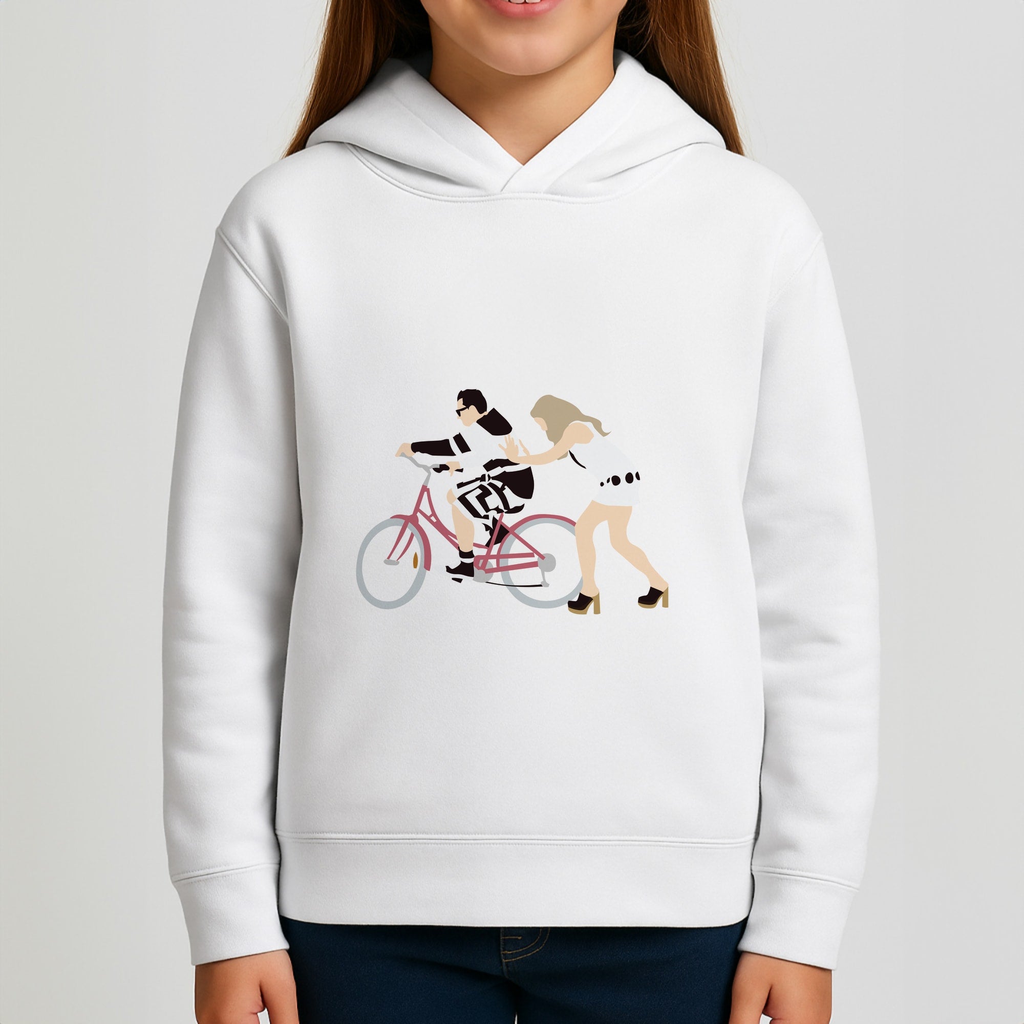 David Riding A Bike Girls Hoodie
