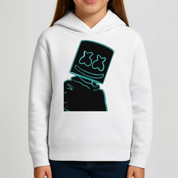 Black White Helmet DJ Neon Kids Hoodie