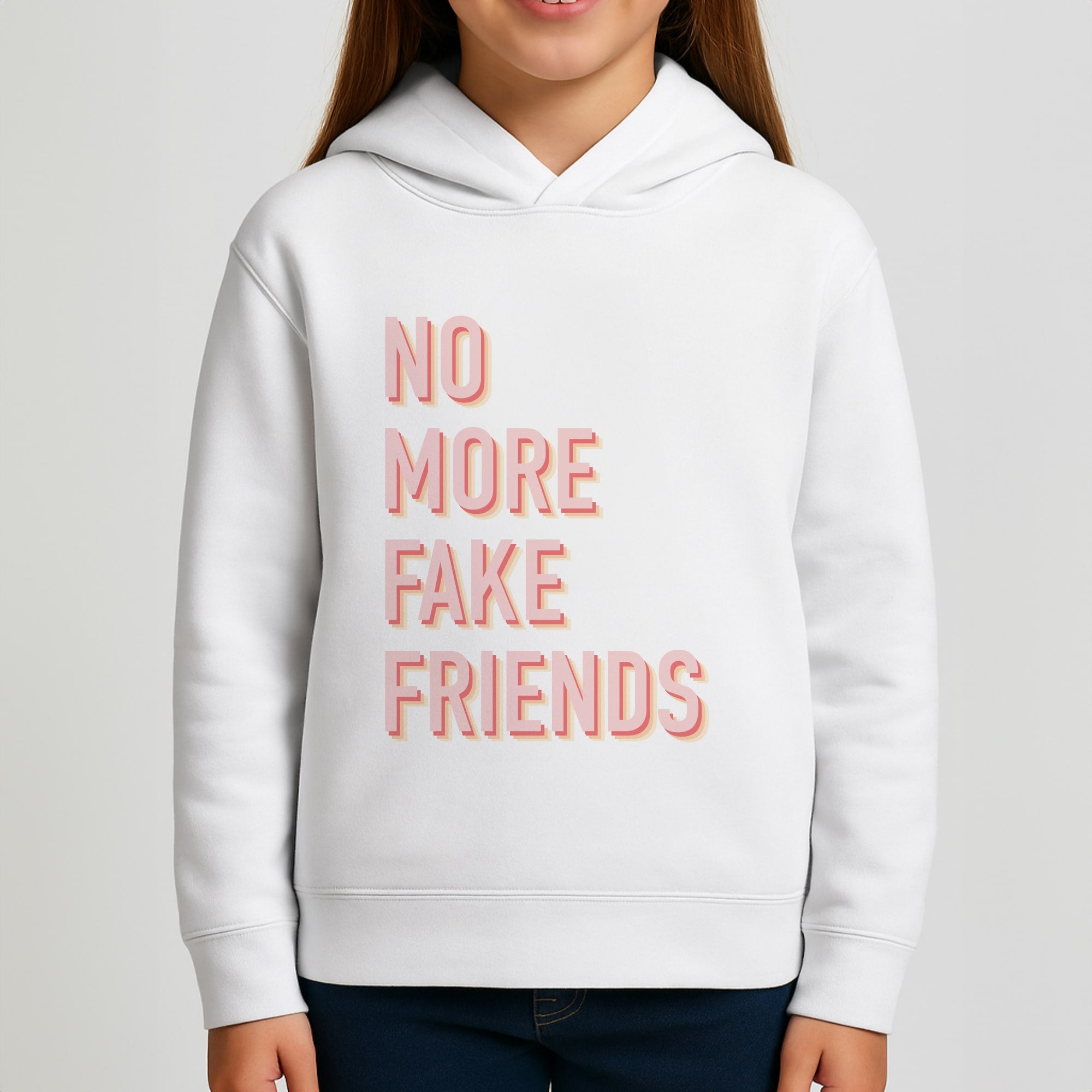 No More Fake Friends Girls Hoodie