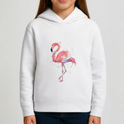 Watercolour Flamingo Painting Kids Hoodie 3