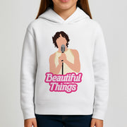 Neon Pink Beautiful Things Kids Hoodie 3