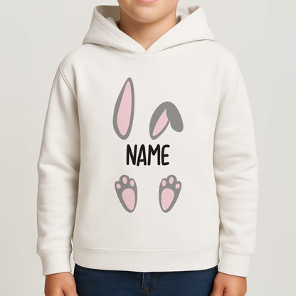 Grey Bunny Personalised Boys Hoodie