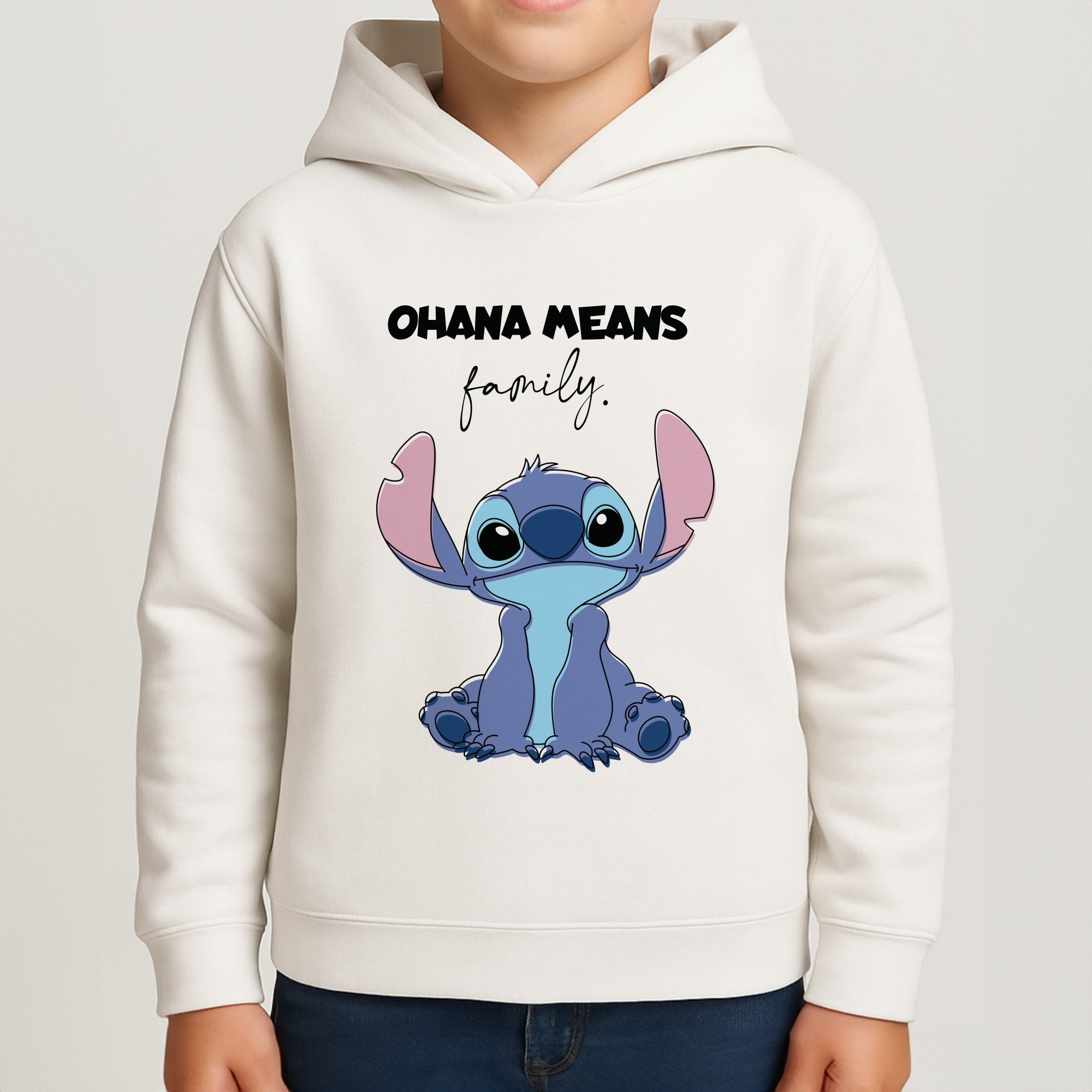 Ohana Means Family Pink Boys Hoodie