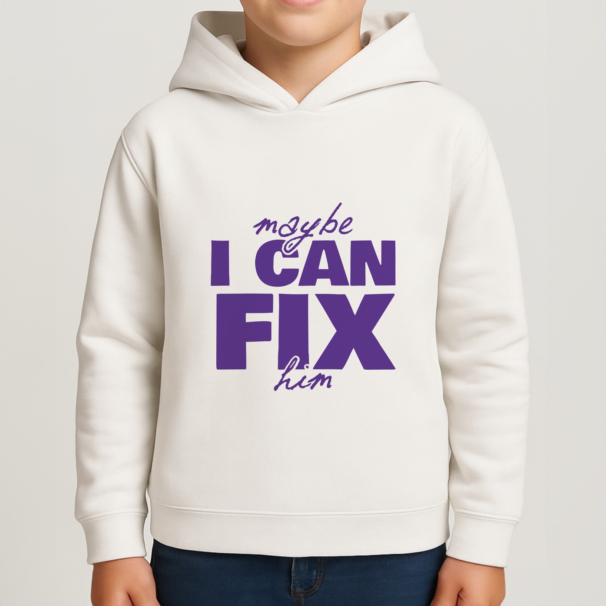 Maybe I Can Fix Him Purple Boys Hoodie