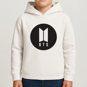BTS logo Black - K Pop Kids Hoodie 4
