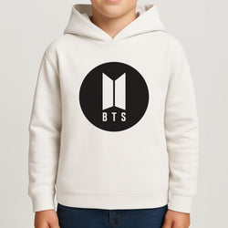 BTS logo Black - K Pop Kids Hoodie