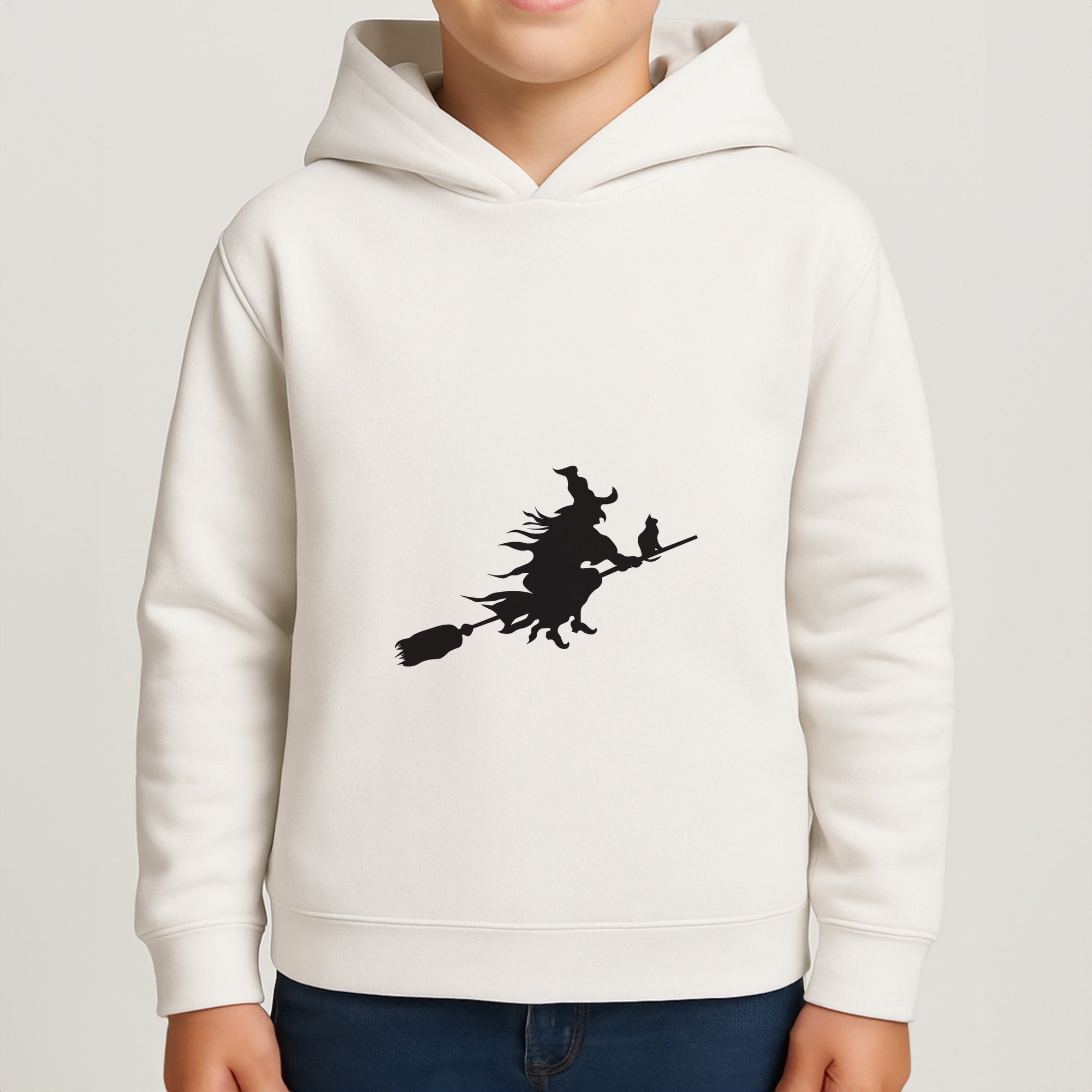 Witch And Cat - Halloween Boys Hoodie