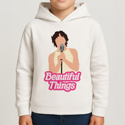 Neon Pink Beautiful Things Kids Hoodie 4