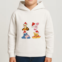 Bear, Tiger, Donkey and Pig Pattern Christmas Boys Hoodie