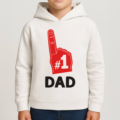 #1 Dad Foam Finger Boys Hoodie