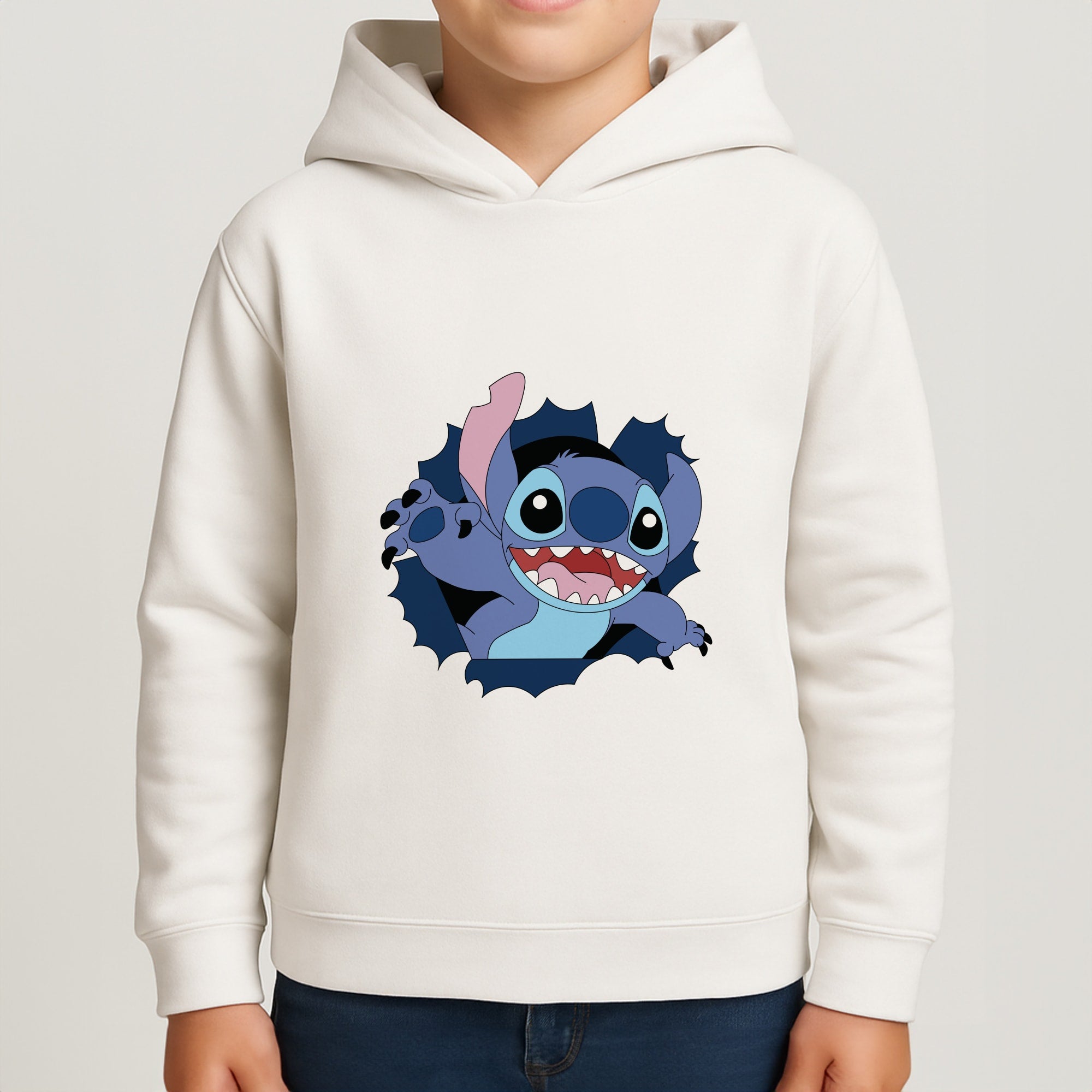 Torn Blue Alien Boys Hoodie