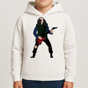 Eddie Munson Playing Guitar Kids Hoodie 4