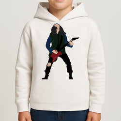 Eddie Munson Playing Guitar Kids Hoodie