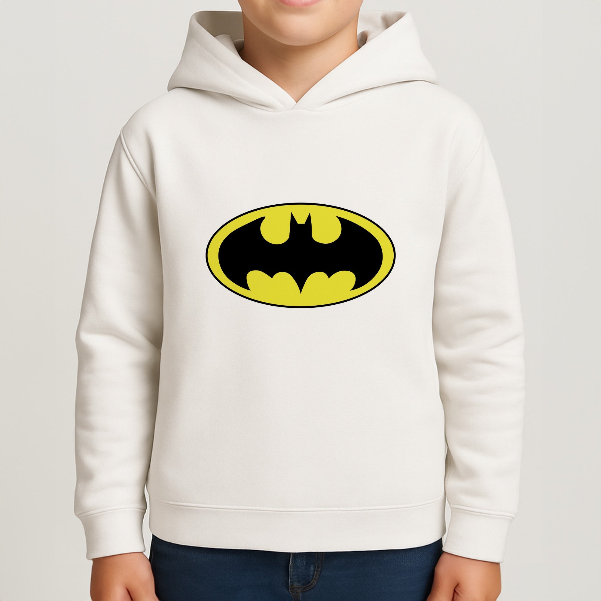 Black Bat Superhero Logo Kids Hoodie