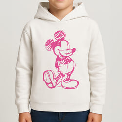 Sketched Mouse Outline Pink Boys Hoodie