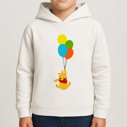 Pooh On Balloons Boys Hoodie
