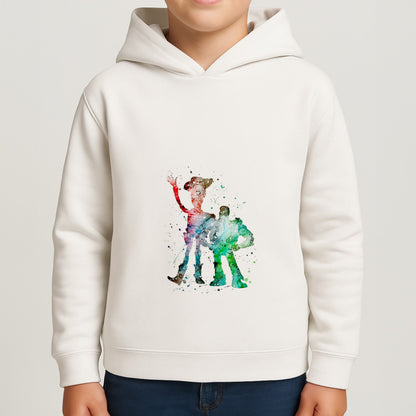 Watercolour Woody & Buzz A Story of Toys Fairytale Boys Hoodie