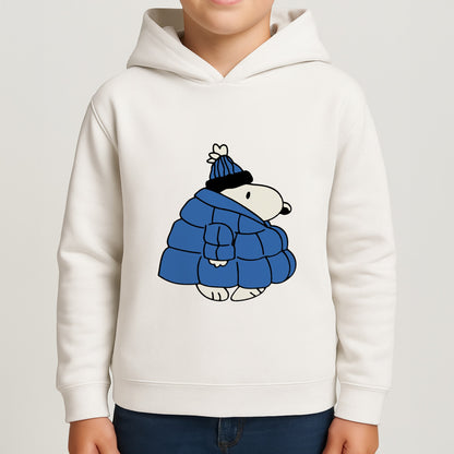 Cartoon Beagle Puffer Jacket Blue Boys Hoodie