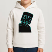 Black White Helmet DJ Neon Kids Hoodie 4