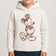 Sketched Mouse Outline Beige  Kids Hoodie 4
