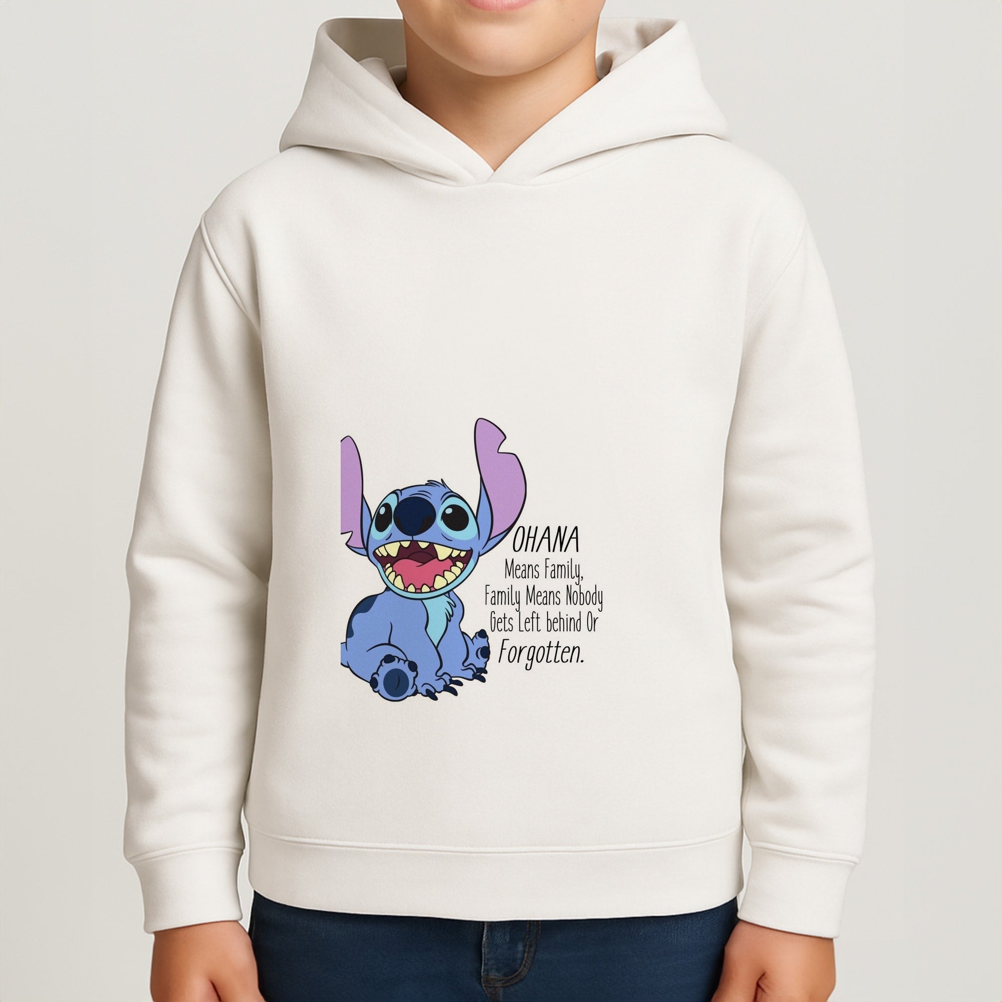 Ohana Means Family - Blue Alien Boys Hoodie